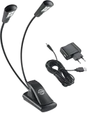  K&M 12245 2-Armige 4-LED-Pultlampe mit Stromversorgung|MusicGoodDeal 