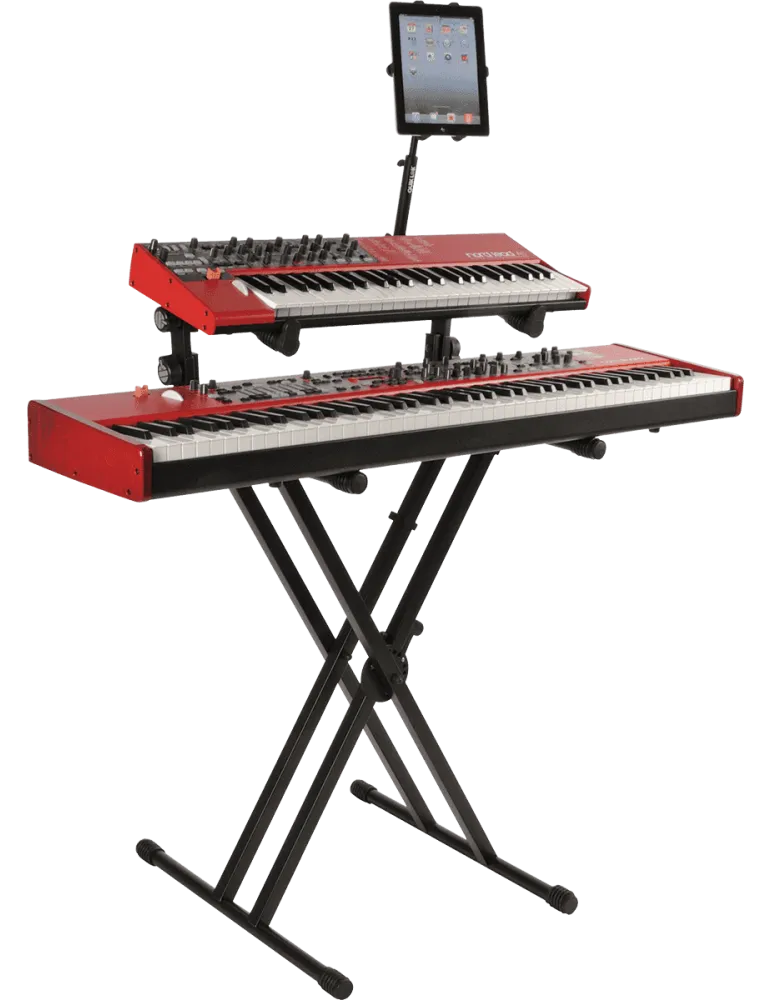  QUIKLOK QL642 Performer - Doppel-X-Tastaturständer mit zwei Ebenen - schwarz|MusicGoodDeal 