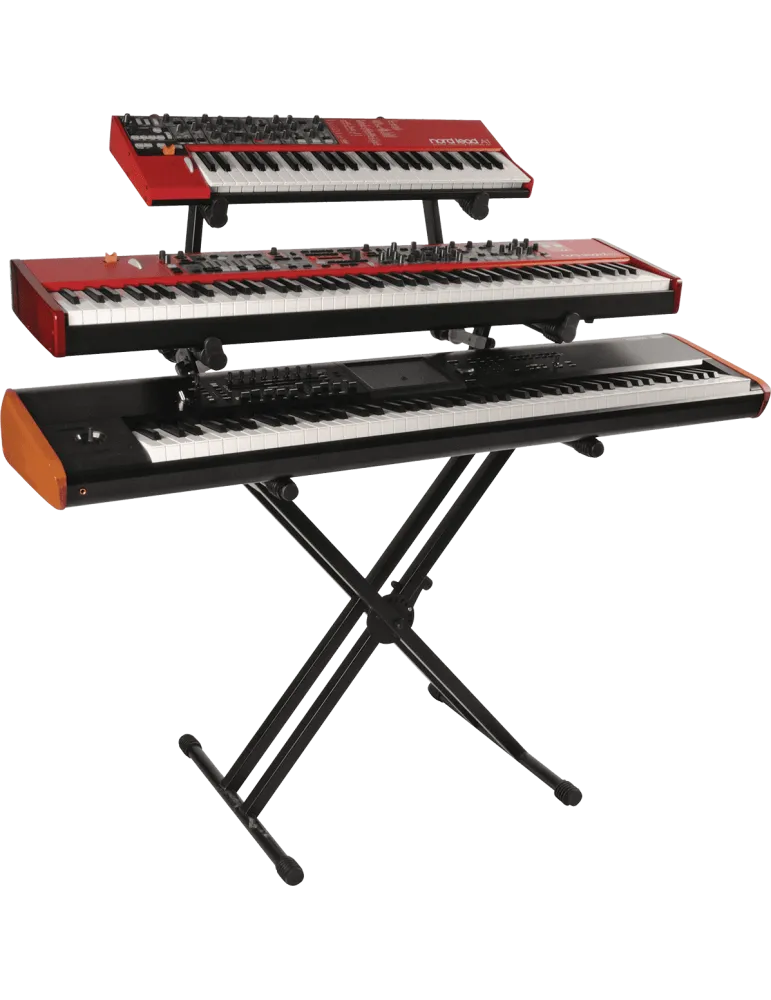  QUIKLOK QL723 Pro - X-Dual-Tastaturständer mit drei Ebenen - Schwarz|MusicGoodDeal 