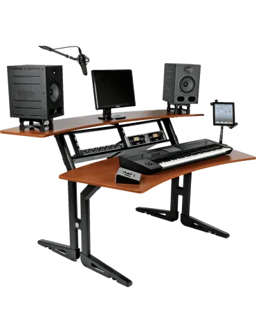  QUIKLOK Z630CY Two level studio furniture + 8U rack - cherry|MusicGoodDeal  2