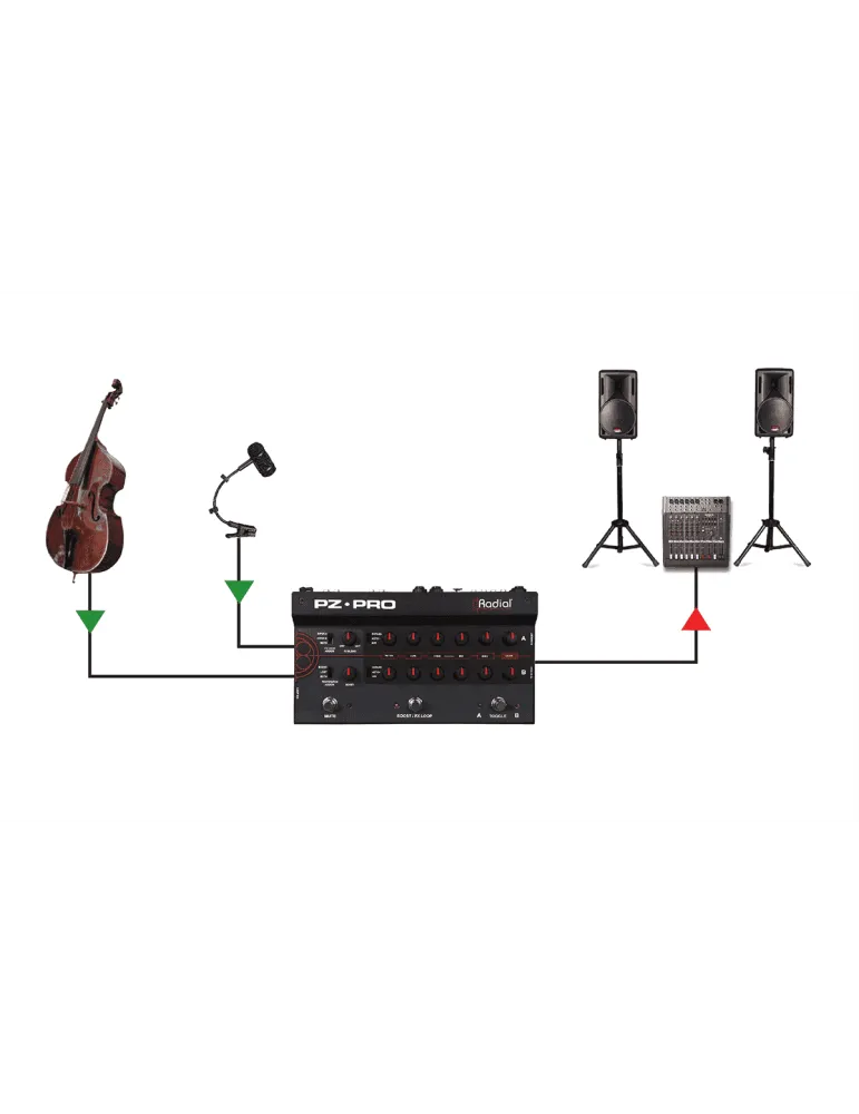  RADIAL ENGINEERING PZ-PRO Preamplificador / DI instrumento acústico 2 canales + micrófono 48V|MusicGoodDeal 