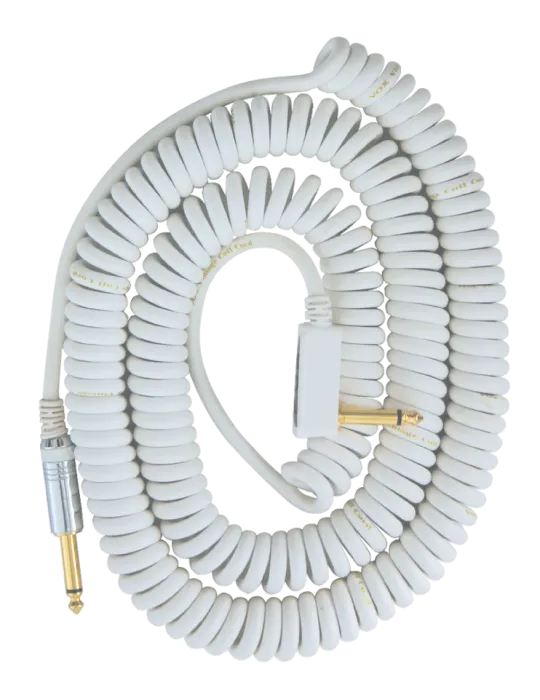  VOX VCC90-WH Vintage Coiled Cable - JACK SPIRAL 9M WHITE|MusicGoodDeal 