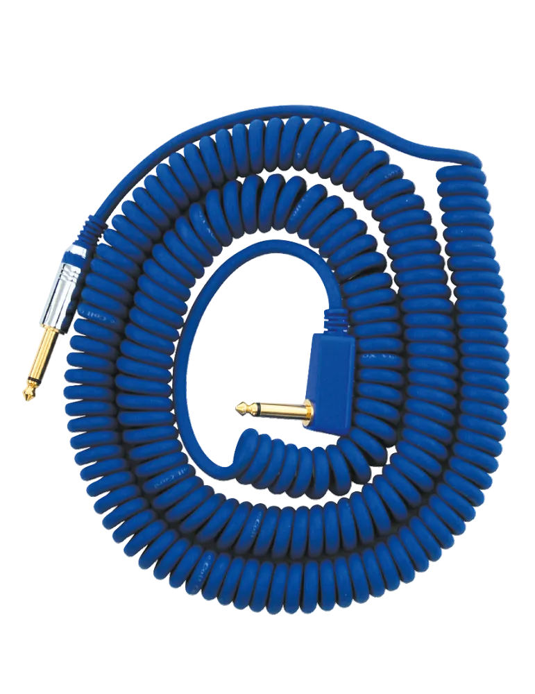  VOX VCC90-BL Vintage Coiled Cable - JACK SPIRALE 9M BLUE|MusicGoodDeal 