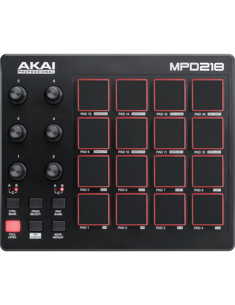 AKAI PROFESSIONAL MPD218 16 Pads 6 Potentiometer|MusicGoodDeal 