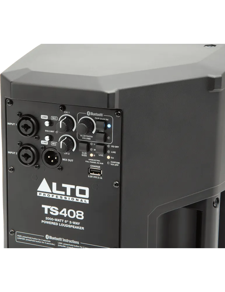  ALTO PROFESSIONAL TS408 TS4 Speakers - 8" bi-amplified 1000W Bluetooth|MusicGoodDeal 