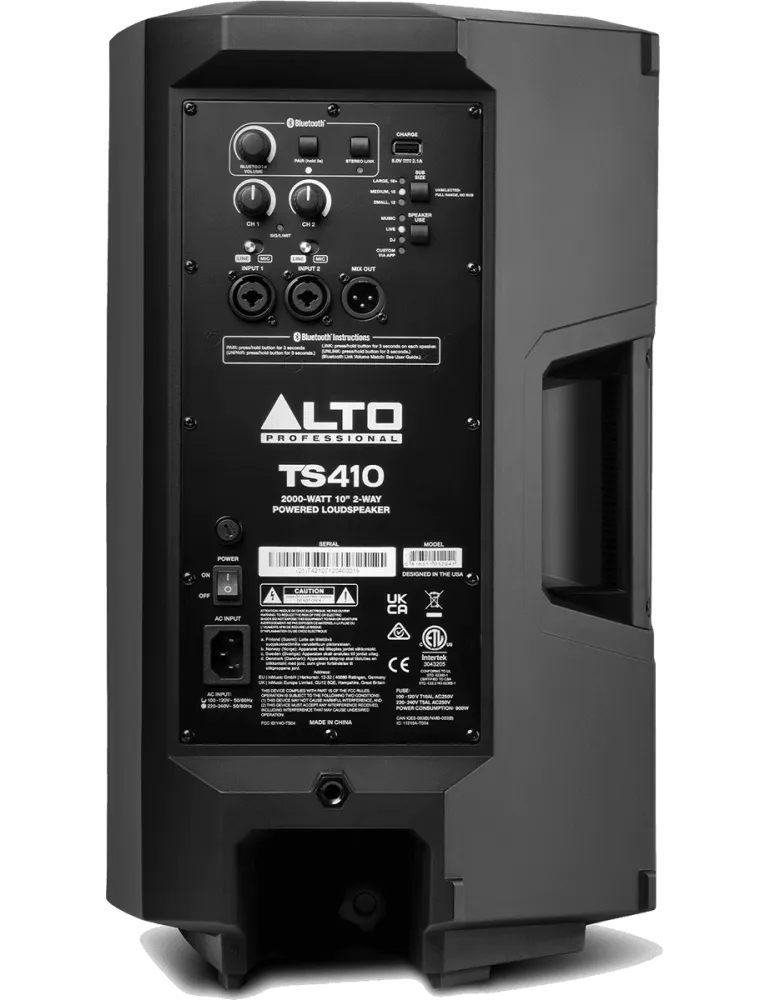  ALTO PROFESSIONAL TS410 TS4 Speakers - 10" bi-amplified 1000W Bluetooth|MusicGoodDeal 