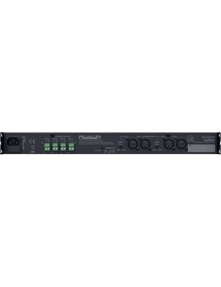  AUDAC EPA254 Klasse D - 4 x 250W / 4Ohm Energy Star|MusicGoodDeal 