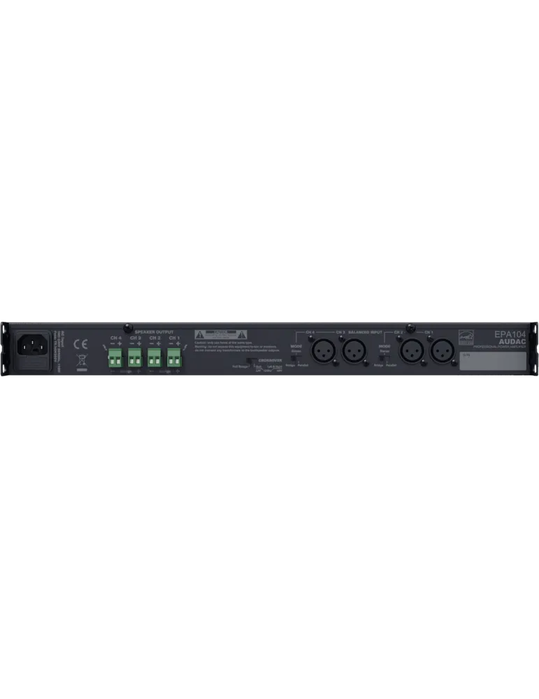  AUDAC EPA104 Klasse D - CL.D Verstärker - 4 x 100W/4Ohm Energy Star|MusicGoodDeal 