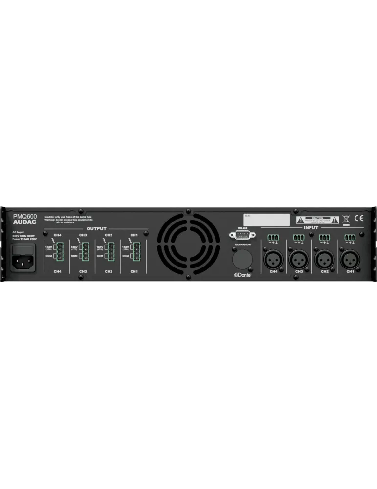  AUDAC PMQ600 4 Kanäle mit niedriger Impedanz & 100V - WAVEDYNAMICS 4 x 600W/100V-8Ohms|MusicGoodDeal 
