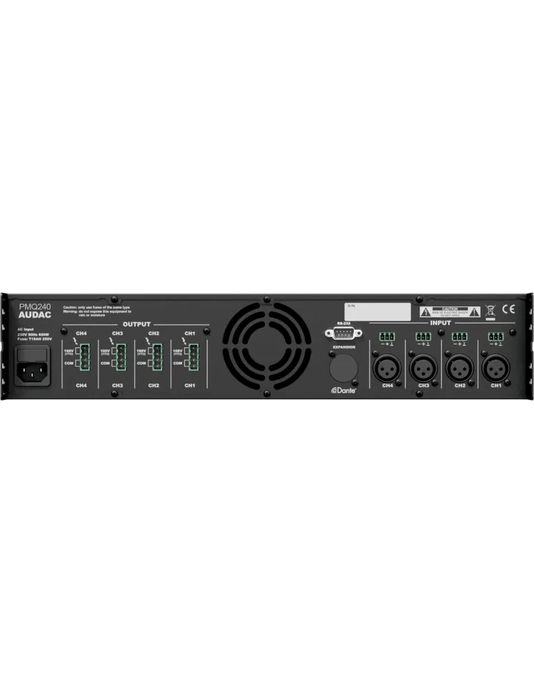  AUDAC PMQ240 4 Kanäle mit niedriger Impedanz & 100V - WAVEDYNAMICS 4 x 240W/100V-8Ohms|MusicGoodDeal 