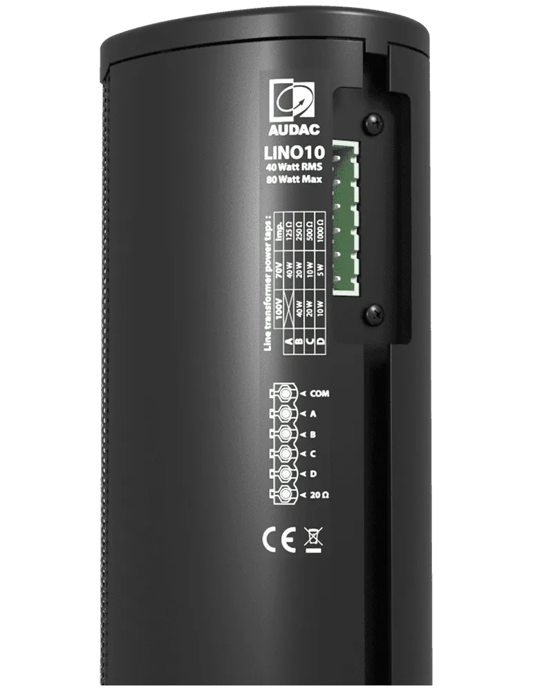  AUDAC LINO4-B LINO - Säule 4x2" 20W-100V-Schwarz|MusicGoodDeal 