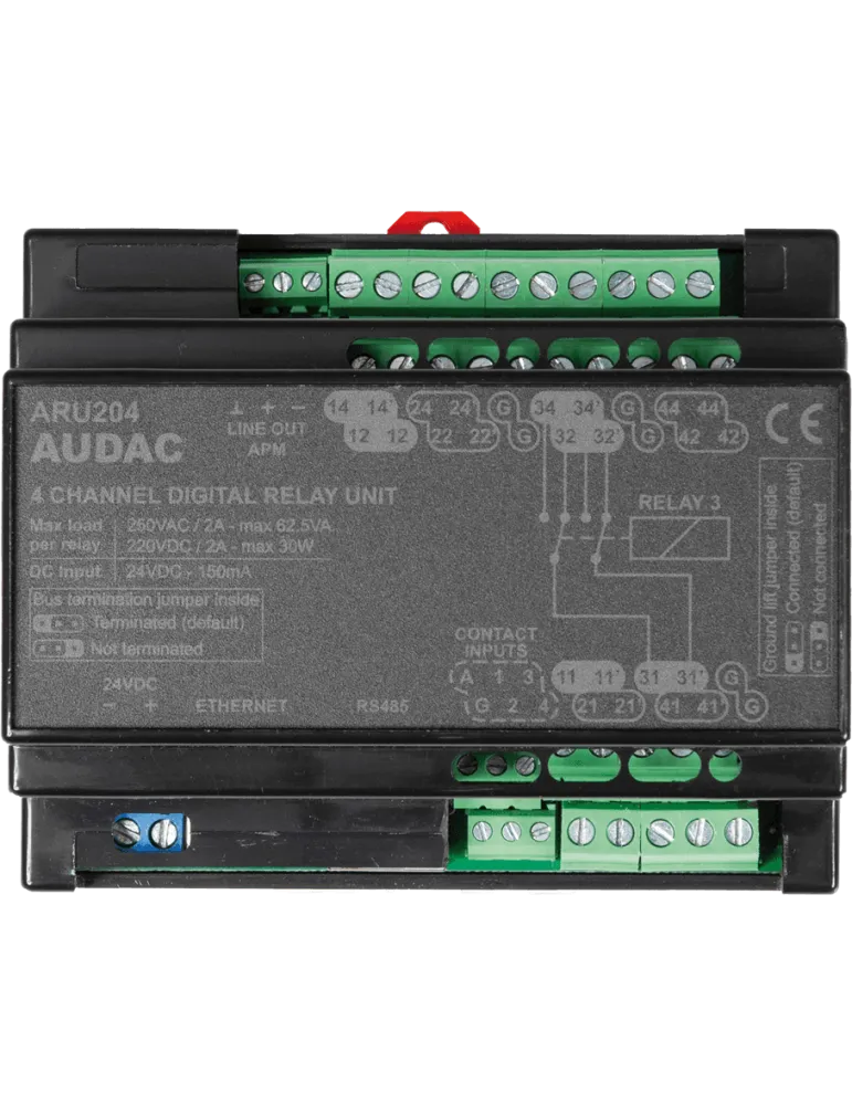  AUDAC ARU204 Accesorios - Unidad de relé de 4 redes - M2/R2/MTX|MusicGoodDeal 