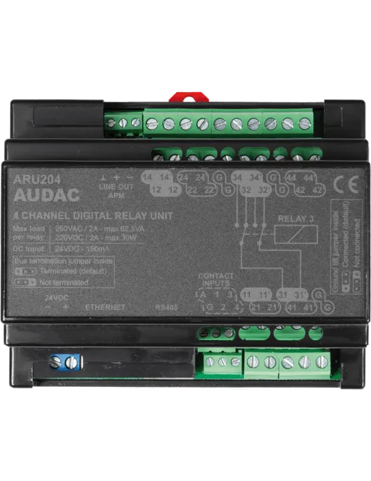  AUDAC ARU204 Accesorios - Unidad de relé de 4 redes - M2/R2/MTX|MusicGoodDeal 