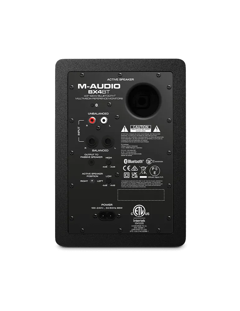  M-AUDIO BX4D4-BT 2-way 4.5" 120W Bluetooth (pair)|MusicGoodDeal 