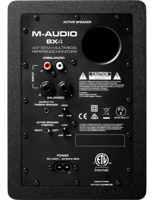  M-AUDIO BX4D3 Active 2-way 4.5" 120W speakers (pair)|MusicGoodDeal 