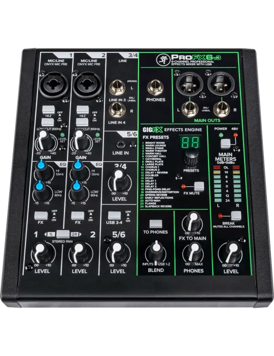  MACKIE PROFX6V3 PROFXV3 - USB 6 canales + efectos|MusicGoodDeal 