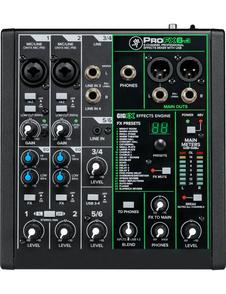 MACKIE PROFX6V3 PROFXV3 - USB 6 canales + efectos|MusicGoodDeal 