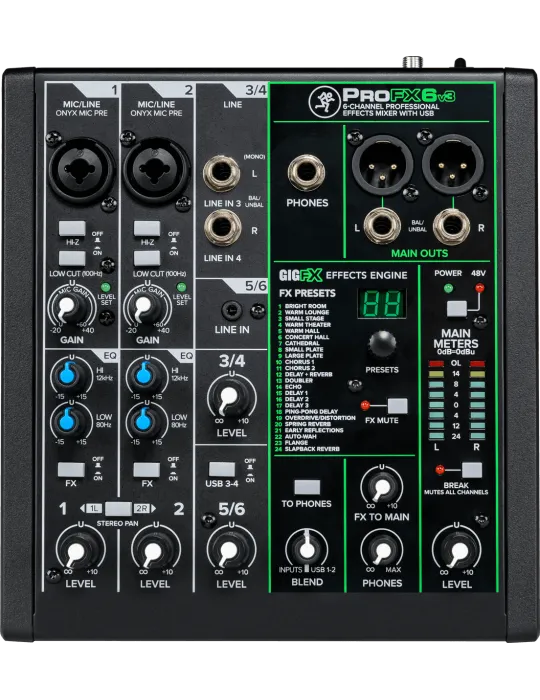  MACKIE PROFX6V3 PROFXV3 - USB 6 canales + efectos|MusicGoodDeal 