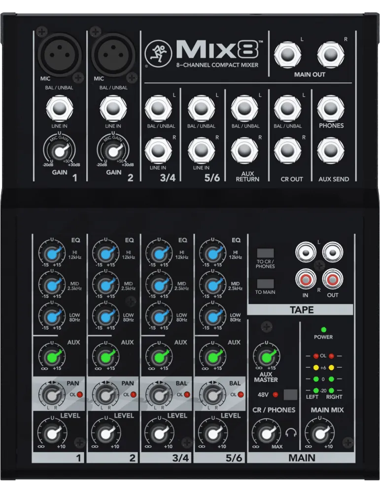  MACKIE MIX8 MIX - Kompakt 8 Kanäle, 10 Eingänge|MusicGoodDeal 