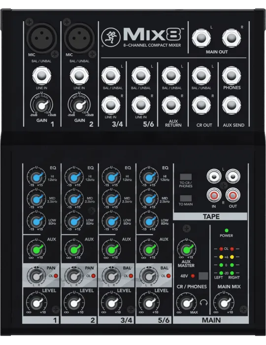  MACKIE MIX8 MIX - Kompakt 8 Kanäle, 10 Eingänge|MusicGoodDeal 