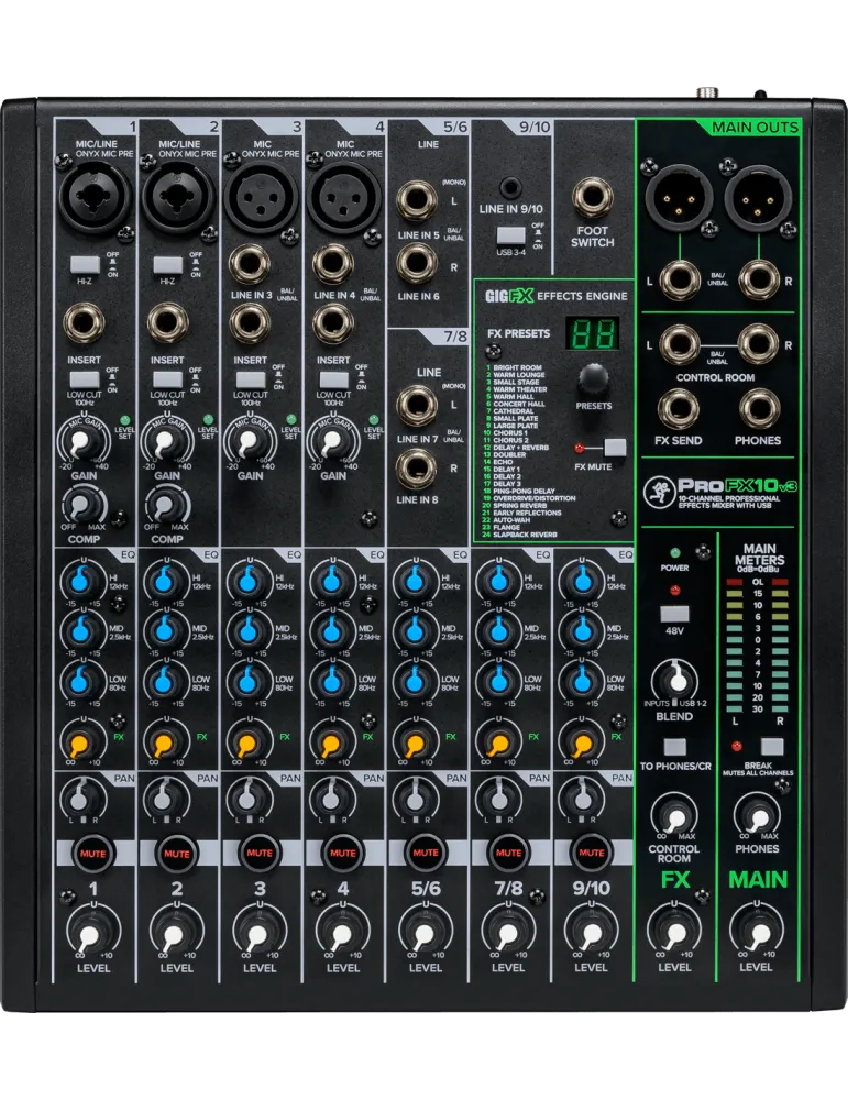  MACKIE PROFX10V3 PROFXV3 - USB 10 canales + efectos|MusicGoodDeal 