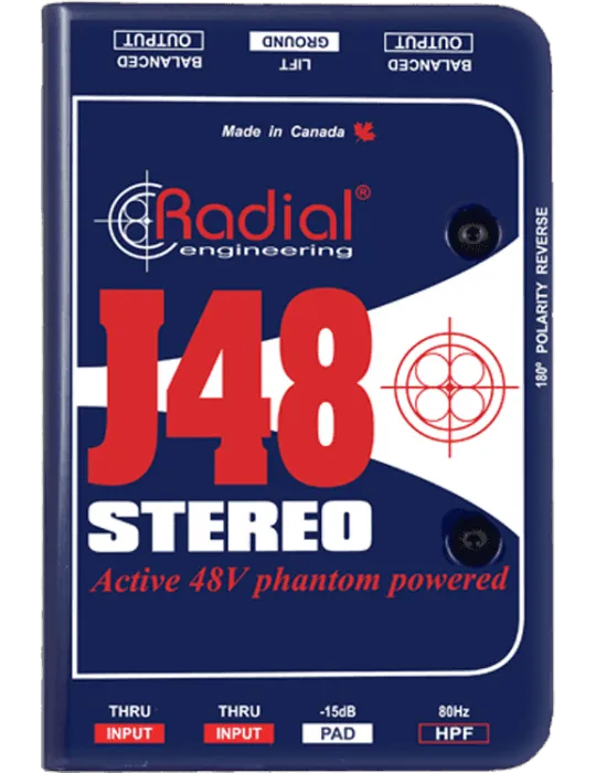 RADIAL ENGINEERING J48-STEREO Direct boxes - Active stereo D.I.|MusicGoodDeal 