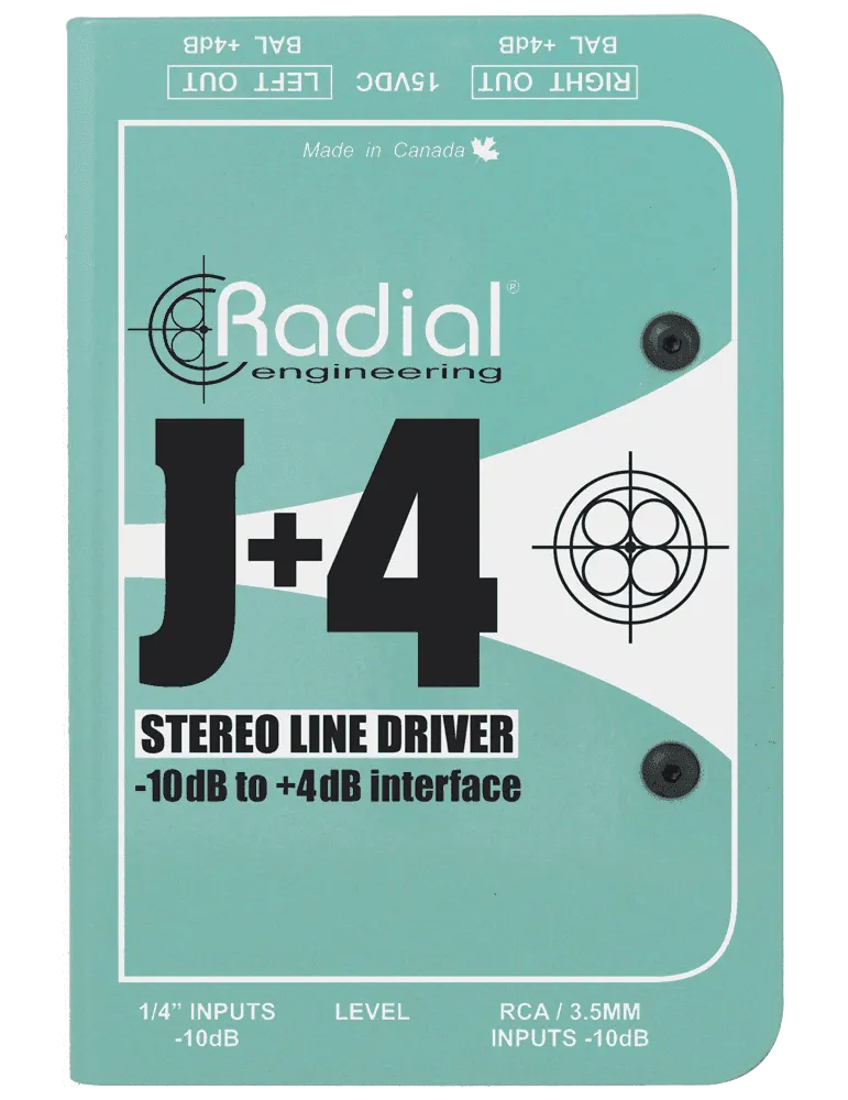  RADIAL ENGINEERING J+4 Direct boxes - Stereo converter - 10/+4dB|MusicGoodDeal 