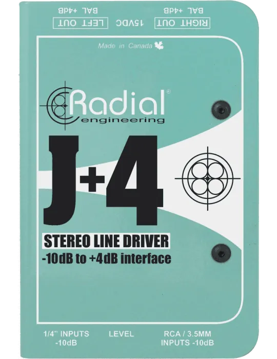  RADIAL ENGINEERING J+4 Direct boxes - Stereo converter - 10/+4dB|MusicGoodDeal 