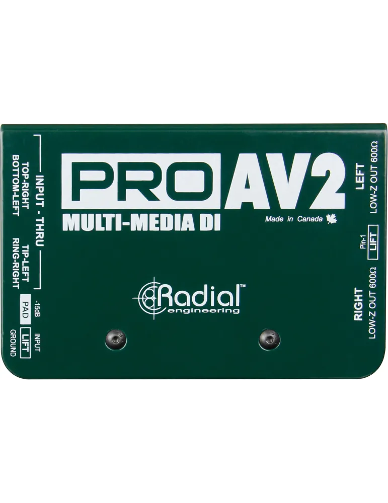  RADIAL ENGINEERING PRO-AV2 Direct boxes - Stereo multimedia passive D.I.|MusicGoodDeal 