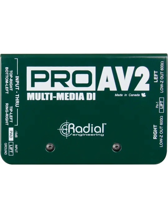  RADIAL ENGINEERING PRO-AV2 Direct boxes - Stereo multimedia passive D.I.|MusicGoodDeal 