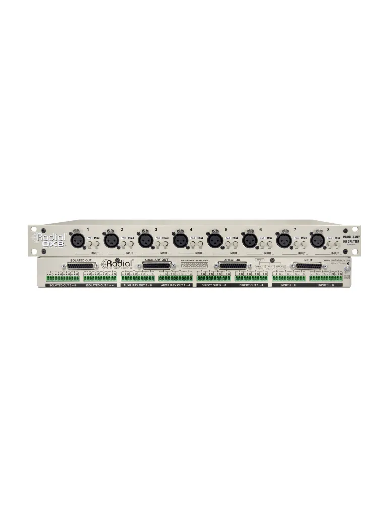  RADIAL ENGINEERING OX8J Racks - 8 Channel Microphone Splitter-Jensen|MusicGoodDeal 