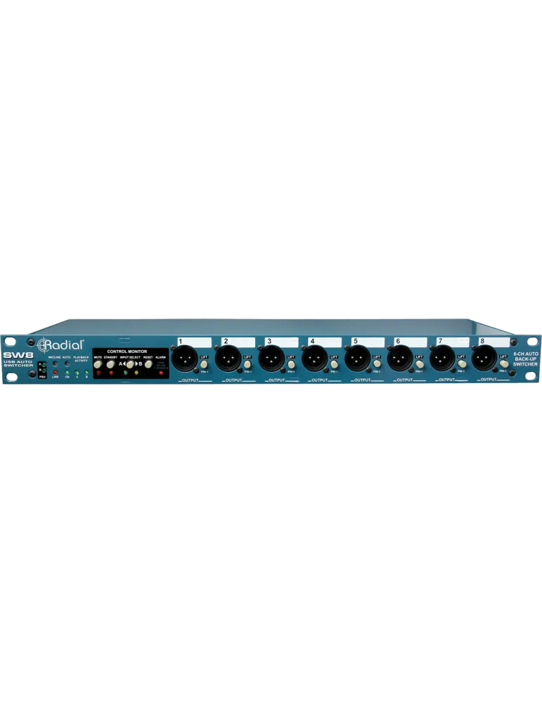  RADIAL ENGINEERING SW8-USB Racks - Auto-Switcher 8 Kanäle, 2 USB|MusicGoodDeal 