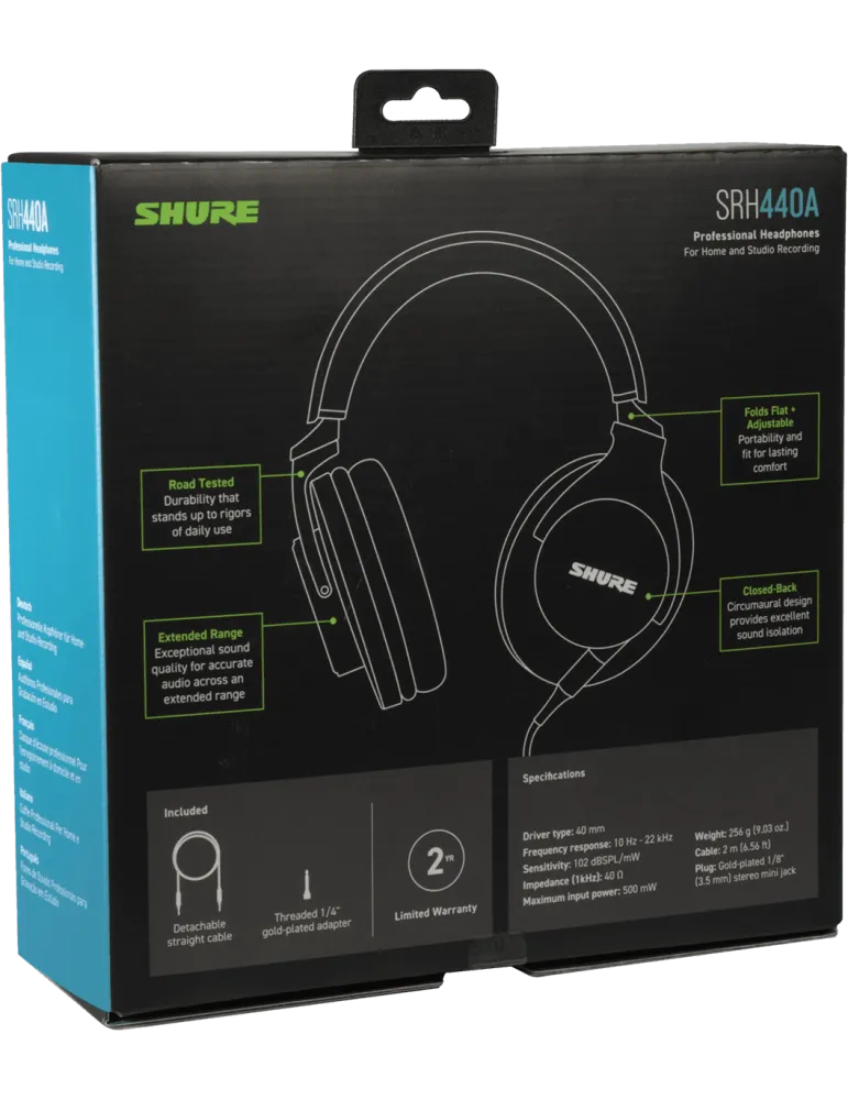  SHURE SRH440A-EFS Geschlossener Pro-Studio-Kopfhörer|MusicGoodDeal 