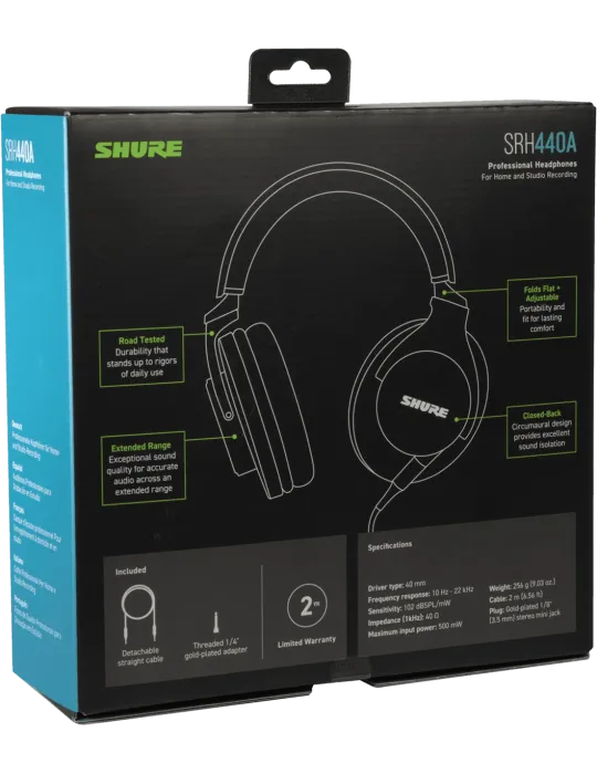  SHURE SRH440A-EFS Geschlossener Pro-Studio-Kopfhörer|MusicGoodDeal 