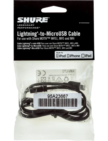 SHURE AMV-LTG Accesorios - Cable Micro USB - Lightning 1 m