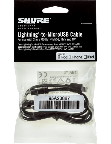  SHURE AMV-LTG15 Accesorios - Cable Micro USB - Lightning 38 cm|MusicGoodDeal 