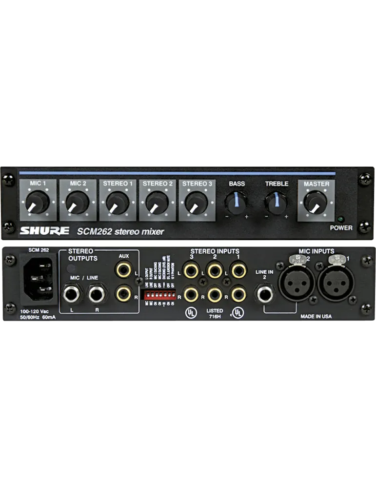  SHURE SCM262E SCM - Stereo-Mixer mit 5 Eingängen|MusicGoodDeal 