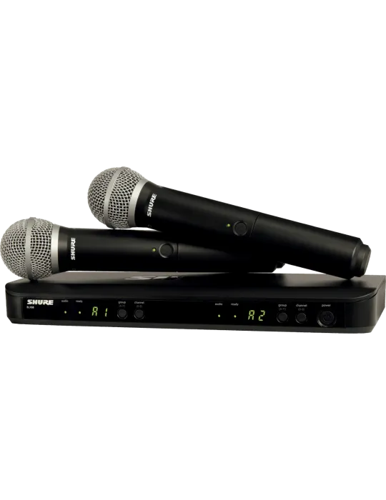  SHURE BLX288E-PG58-M17 Dual Complete - Dual BLX Transmitter and PG58 M17 Band Microphone|MusicGoodDeal 