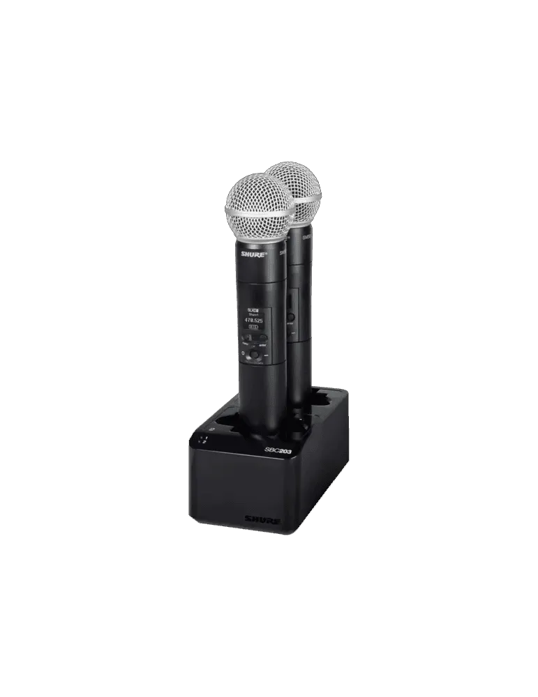  SHURE SBC203-E Chargers - 2-bay charger SLXD1, SLXD2, SB903|MusicGoodDeal 