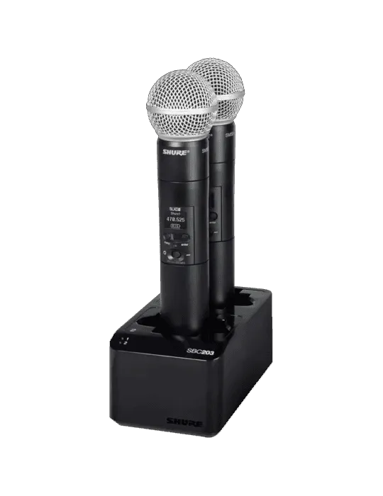  SHURE SBC203-E Chargers - 2-bay charger SLXD1, SLXD2, SB903|MusicGoodDeal 