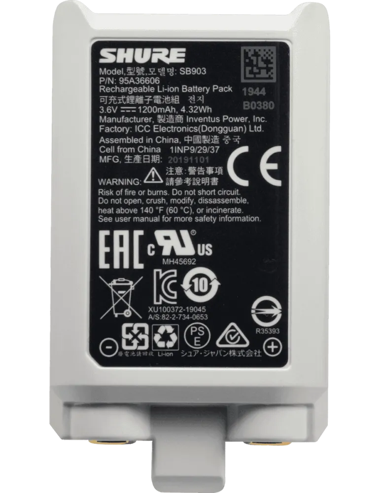  SHURE SB903 Rechargeable batteries - Li-Ion battery for SLXD1 - SLXD2|MusicGoodDeal 