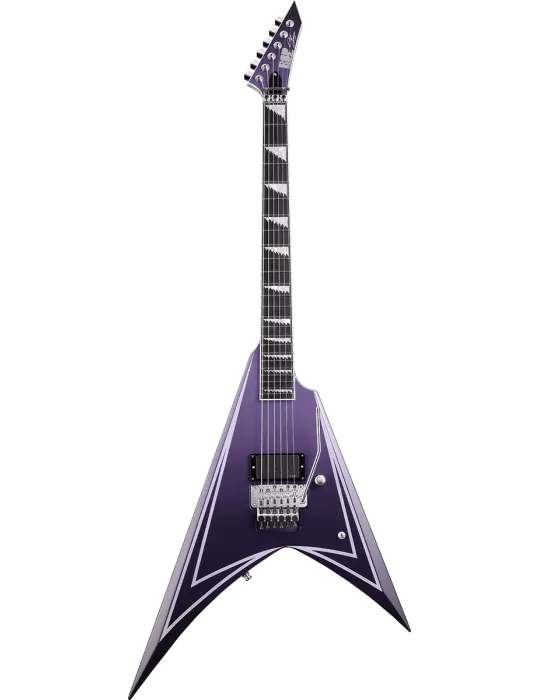  ESP EALEXIHEXED Alexi Laiho - Raso desteñido púrpura con rayas rasgadas|MusicGoodDeal 