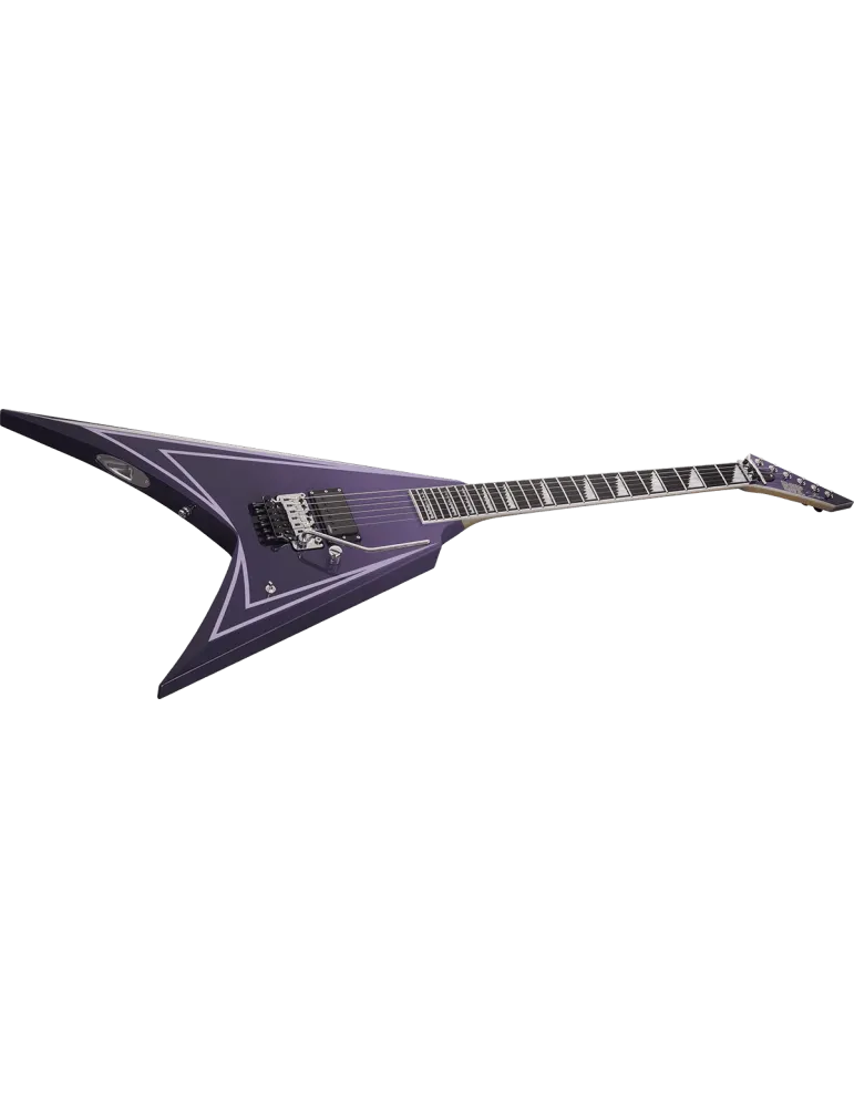  ESP EALEXIHEXED Alexi Laiho - Raso desteñido púrpura con rayas rasgadas|MusicGoodDeal 