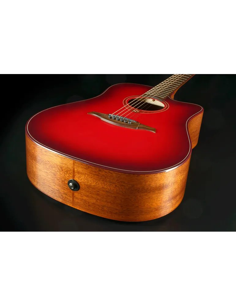  Lâg T-RED-DCE T-Red - Tramontane Dreadnought Cutaway Electro Special Edition Red Burst|MusicGoodDeal 