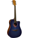  Lâg T-BLUE-DCE T-Blue - Tramontane Dreadnought Cutaway Electro Special Edition Blue Burst|MusicGoodDeal 