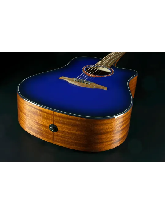  Lâg T-BLUE-DCE T-Blue - Tramontane Dreadnought Cutaway Electro Special Edition Blue Burst|MusicGoodDeal 