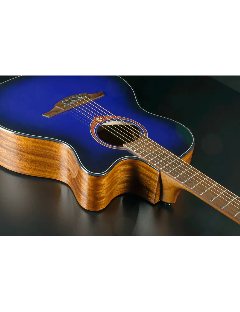  Lâg T-BLUE-DCE T-Blue - Tramontane Dreadnought Cutaway Electro Special Edition Blue Burst|MusicGoodDeal 