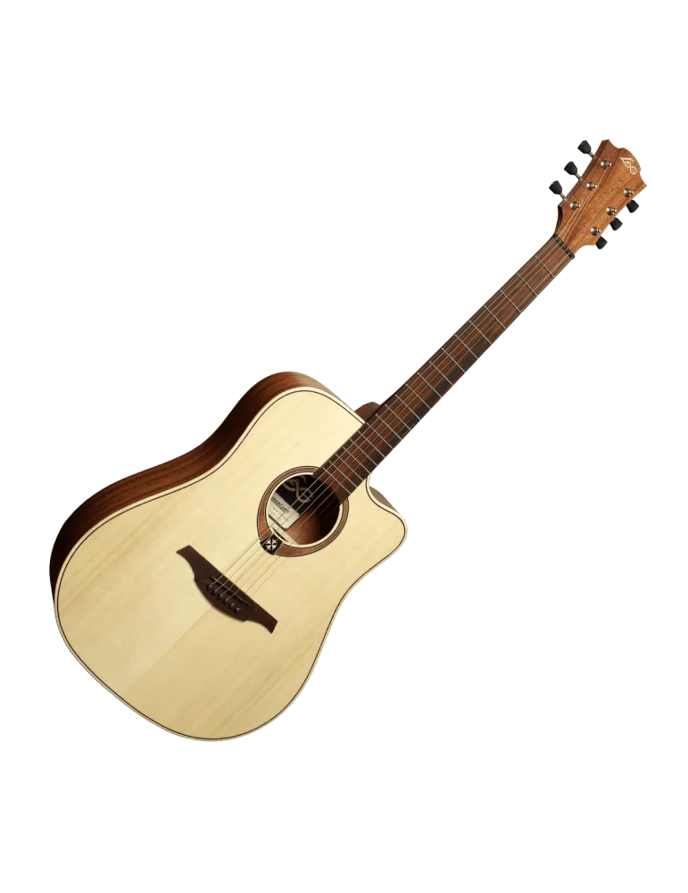  Lâg T70DC-NAT Dreadnought Cutaway Natural|MusicGoodDeal 