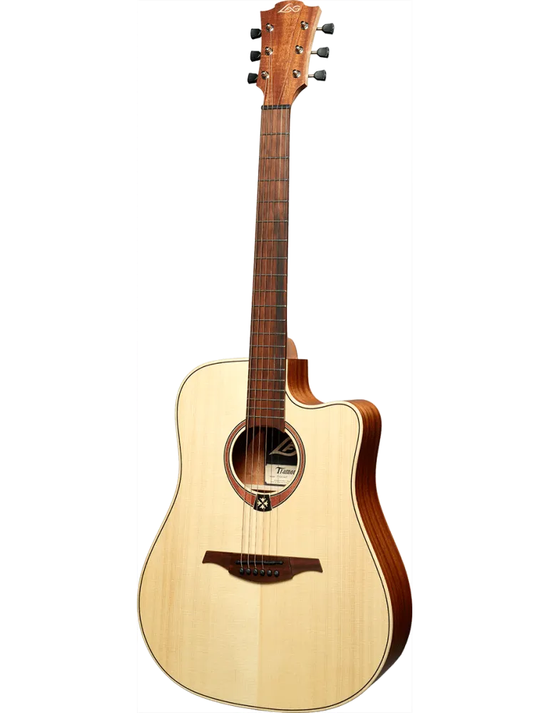  Lâg T70DC-NAT Dreadnought Cutaway Natural|MusicGoodDeal 