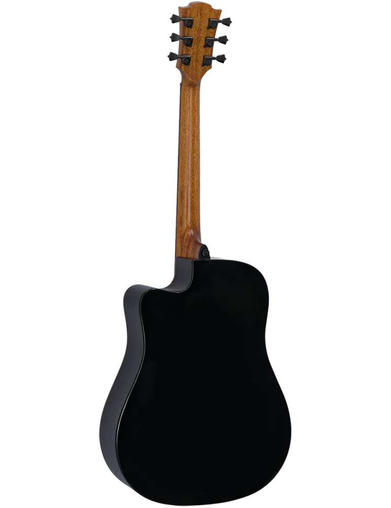  Lâg T118DCE-BLK Dread cutaway electro black|MusicGoodDeal 